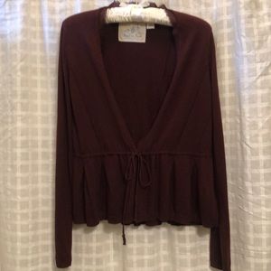 Anthropology Angel of the North sweater top M burgundy
